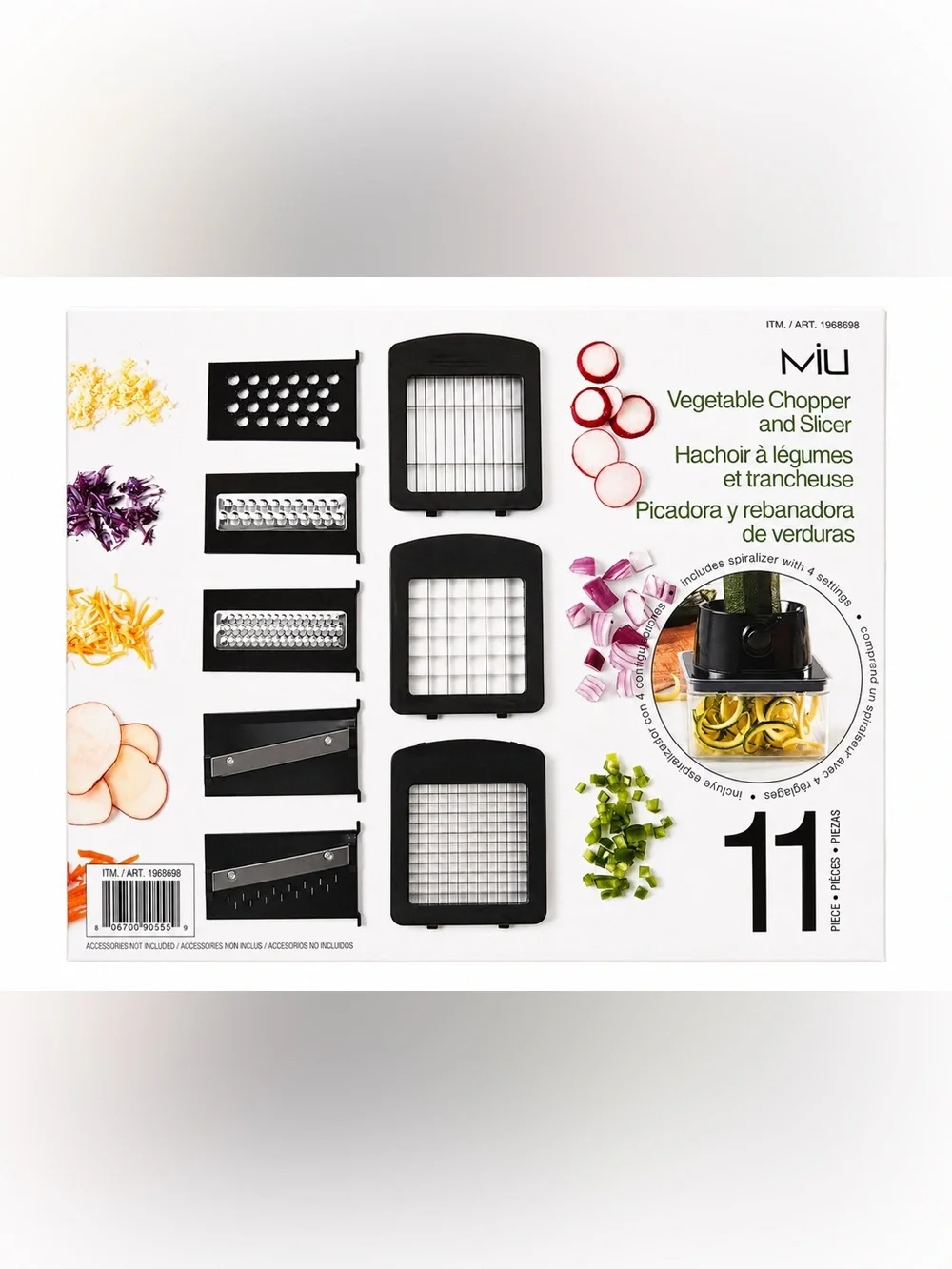 MIU 11-Piece Vegetable Chopper Slicer Dicer Spiralizer New